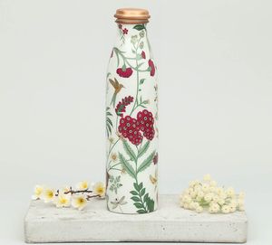 Botella de agua de cobre de alta calidad con botella blanca con estampado floral a un precio asequible - Product Image 4