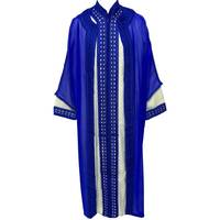 Qamis de luxe pour homme en soie marocaine, Djellaba Jubba à manches longues, infroissable, brodé à la main