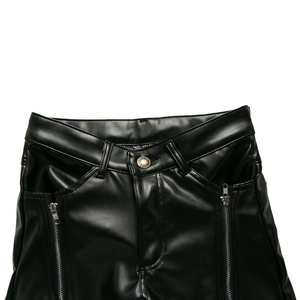 Veste en cuir décontractée de couleur unie confortable et à la mode pour hommes, pantalons et pantalons Streetwear - Product Image 5