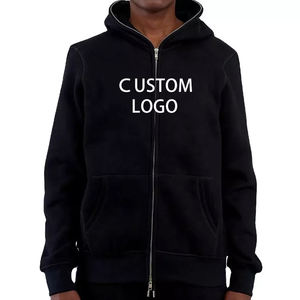 Custom Made 100% Cotton Unisex Oversized Blank Sweatshirt Men Full <b>Zip</b> <b>up</b> Hoodie with Devil Horn - Product Image 2