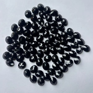 Direct Inde Fabricant Sami Gems Hub Fait À La Main Naturel Spinelle Noir À Facettes Coupe Ovale Poli Brun Pierre Précieuse En Vrac - Product Image 5