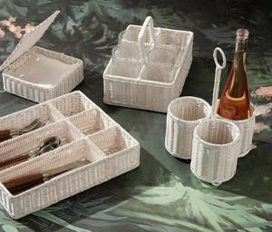 Panier à vin en rotin tressé écologique, couleur naturelle, double porte-bouteilles, fait main, pour la vente en gros et l'exportation en vrac - Product Image 5