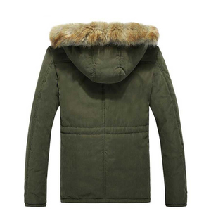 Veste d'hiver pour homme en duvet d'oie, style classique, de haute qualité, chaude, coupe-vent, véritable fourrure de coyote - Product Image 5