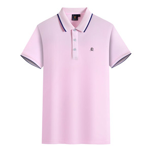 Polos en coton de qualité avec logo brodé sur mesure pour hommes, vêtements de sport de marque décontractés, polos à la mode à la maison, hauts unisexes - Product Image 2