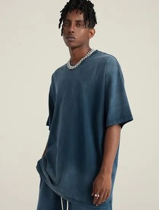 Camiseta Oversize de Algodón 100% con Lavado Ácido de Alta Demanda, 250 GSM, de Gran Gramaje para Hombre, Camisetas Vintage Lisas Personalizables con OEM - Product Image 4