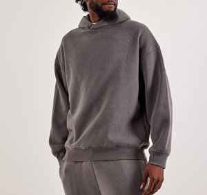 Sweat à capuche en molleton 100% coton de luxe, coupe décontractée, streetwear personnalisé, broderie et impression de logo personnalisés - Product Image 1