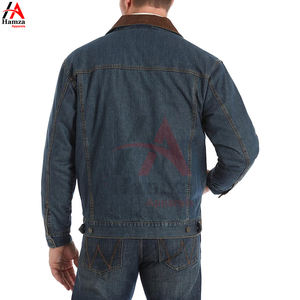 Veste en jean pour homme, style vintage personnalisé, coupe ajustée, coupe-vent, respirante, écologique, séchage rapide, à capuche, col rabattable, boutons en corne - Product Image 3