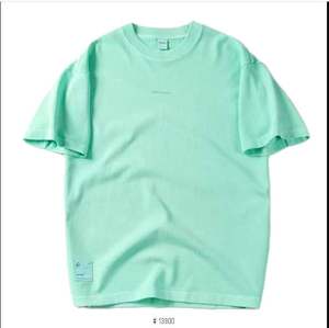 Nueva llegada camiseta de lujo Unisex Logotipo de impresión personalizada cuello simulado cuello redondo Camiseta en blanco camiseta de gran tamaño para hombres al por mayor BD - Product Image 4