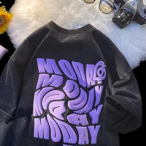 เสื้อยืดพิมพ์ลายพัฟสำหรับผู้ชายเสื้อยืดผ้าฝ้าย100% สีดำล้วนพิมพ์ลายเลือกได้ตามต้องการ - Product Image 4