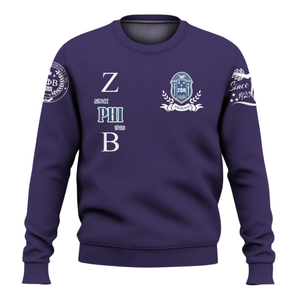 Sweat-shirt à col rond pour femmes Zeta Phi Beta Greek Apparel 1920, bleu, brodé, pull-over de sororité - Product Image 1
