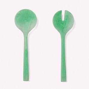 Petit ensemble de serveurs à salade en bois naturel avec 2 spatules, durables, faits à la main, adaptés au congélateur - Product Image 1