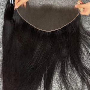 Extensiones de cabello de Color claro virgen 100% más vendidas, trama Frontal de onda Natural, cabello crudo de alta calidad de un donante - Product Image 5