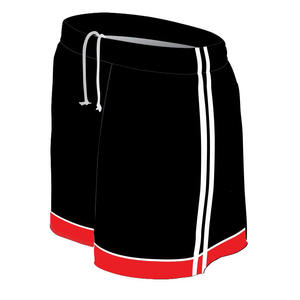 Pantalones cortos unisex de cintura media poliéster negro sólido sublimación diseño de punto logotipo personalizado servicio OEM pantalones cortos calientes para hombres y mujeres - Product Image 2