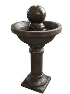 Fontaine à boule tournante en marbre brun foncé, fontaine en marbre gris, fontaine à eau en marbre blanc - Product Image 4