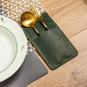 Organizador de cubertería duradero de lujo de cuero ecológico, soporte de mesa de restaurante para tenedor, cuchillo, cuchara, almacenamiento de LYR-0053 - Product Image 4