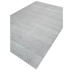 Tapis en viscose tissé à la main à motif géométrique gris et noir pour usage domestique - Hwv-53 - Product Image 2