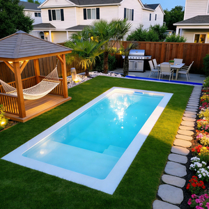 Piscine hors-sol en fibre de verre sur mesure, grande taille (6m, 8m, 10m), pour terrasse, spa, hydromassage, résistante aux UV/vent/corrosion, modèle américain - Product Image 6