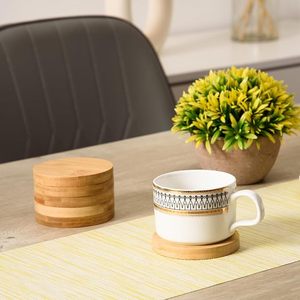 Ensemble de dessous-de-verre en bois pour table à manger, dessous-de-verre en bois artisanal pour la maison, ensemble de dessous-de-verre en bois écologique à prix avantageux - Product Image 5