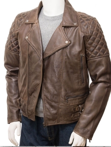 Chaqueta de piel de oveja auténtica con cuello levantado para hombre, ropa de motocicleta transpirable con logotipo frontal de estilo callejero a la moda - Product Image 5