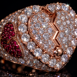 Bague Hip Hop Cœur en Moissanite VVS certifiée GRA, testée au diamant, en or 10K 14K 18K, sertie de diamants, bijoux fins pour hommes - Product Image 2