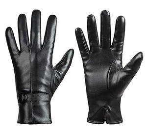 Guantes ecológicos de cuero de piel de oveja 100% para mujer de primavera pura invierno cálido conducción pantalla táctil capacidades fiesta informal diaria - Product Image 1