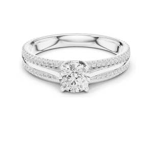 Anillo de Diamante de Laboratorio Redondo Brillante de 0.946 CT para Mujer, Claridad VVS-VS EF, Oro de 18KT, 14KT, 10KT y Plata 925, Rosa, Amarillo - Product Image 2