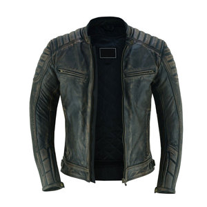 Chaqueta de carreras de cuero genuino para hombre con logotipo personalizado chaquetas de motorista de calle de cuero de nuevo diseño personalizadas - Product Image 2