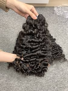 Venta al por mayor birmano rizado 100% pelo vietnamita crudo cutícula alineada máquina doble trama todos los colores adecuado superventas cabello humano - Product Image 4