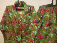 Ensemble de pyjama en coton biologique imprimé oiseaux verts, respirant et confortable, vêtements de nuit sexy pour femmes, cadeau indien pour demoiselles d'honneur, doux et idéal pour se détendre