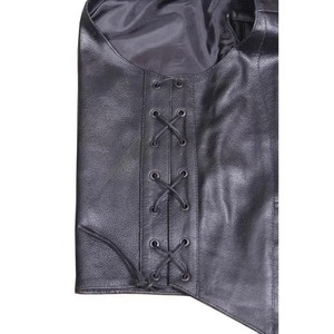 <b>Men</b> Leather Vest V-Neck Single Button Side-<b>Tie</b> Tank Top Punk Straight-Cut Open Cardigan Fashion Vest - Product Image 4