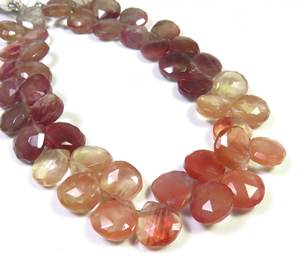 Andesine Labradorita Corte facetado 9-9,5mm Natural Red Heart Gems Beads 8 \ "Strand Piedras preciosas sueltas Andesine Piedras preciosas sueltas - Product Image 2