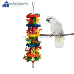 Nouvel article jouet oiseau naturel de haute qualité jouet perroquet jouet empileur pour animaux de compagnie jouet en bois fabriqué au Vietnam - Product Image 1