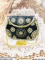 Sac à main exclusif pour dames en métal mosaïque pochette sac à main de soirée avec poignées en laiton élégantes et serrure Kunda