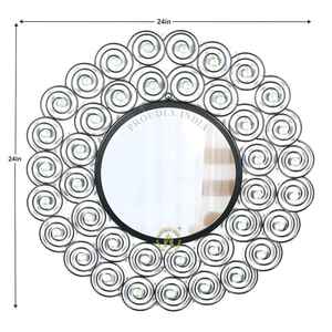 Espejo de mosaico de plata, espejo de mosaico redondo - Product Image 1