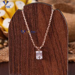 1,23 TDW Emerald Cut Diamond Rose Gold Pendant by Labstone / Where Dreams Shine Bright/Color DE LA EF-VS - Product Image 1