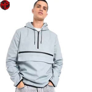 Finer Threads <b>Men's</b> Winter Hooded Quilted <b>Jacket</b> 100% Polyester Canvas <b>Half</b> <b>Zip</b> Front Pockets Vintage Nylon - Product Image 1