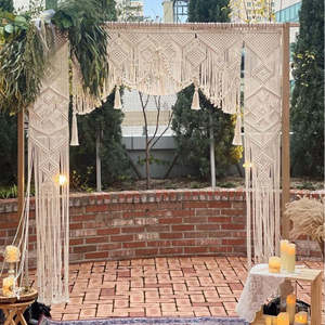 Cortina de Macramé Grande y Lujosa, Fondo de Boda Estilo Boho y Arco Decorativo, Elegantes Decoraciones de Pared de Macramé para Boda - Product Image 1