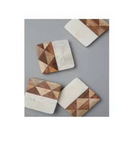 ที่รองแก้วเนื้อหินอ่อนทำจากไม้ที่ขายดีสามารถปรับแต่งได้ - Product Image 1