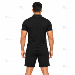 Conjunto de Camiseta Polo y Pantalones Cortos para Hombre, 200 GSM, Algodón y Poliéster, Estilo Deportivo Casual de Verano, Ligero, Transpirable, Ropa Urbana Personalizable - Product Image 3