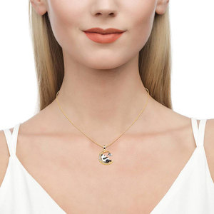 สร้อยคอแพนด้าเงินสเตอร์ลิงเจลิยาเคลือบทองคำสีกุหลาบและประดับเพทาย - Product Image 5