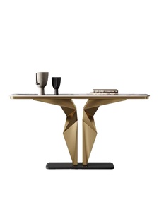 Mesa Consola Moderna y Elegante de Latón Antiguo con Superficie Metálica, Tamaño Personalizado, Acabado con Recubrimiento en Polvo, para Comedor, Oficina, Sala de Estar - Product Image 2