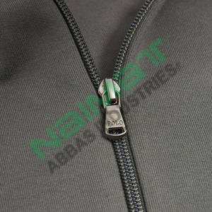 Sudadera con capucha térmica de invierno para hombre de 100% algodón al por mayor con estampado personalizado de alta calidad a la moda con cremallera completa informal con capucha teñida lisa - Product Image 2