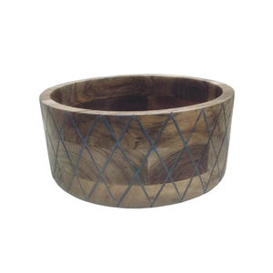 Cuenco para servir comida de forma redonda de madera de gran diseño, acabado Natural para cocina, mesa de comedor, cuencos para servir comida, hechos a mano a granel - Product Image 5