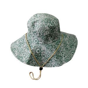 Personalizado Patchwork Color doble tono 100% algodón bordado logo ala ancha sombrilla playa cubo sombrero para mujer - Product Image 1