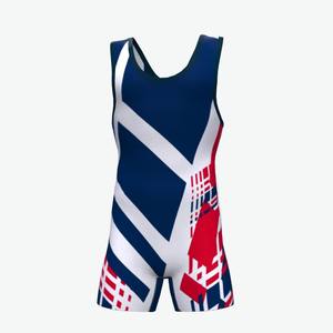 Maillot de lutte extensible à impression numérique personnalisé pour hommes-Body en spandex/polyester - Product Image 2