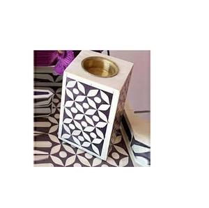 Bougeoir en laiton incrusté d'os et bougeoirs de fête à la maison pour les mariages bougeoirs incrustés d'os prix de gros - Product Image 4