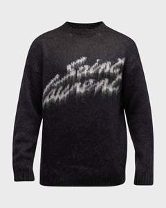 Vente en gros Mode d'hiver personnalisée Pull chaud Pull en tricot à fourrure Pull en mohair mélangé avec logo Pull en mohair à col rond pour hommes - Product Image 6