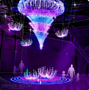 3D ticari özel Led kare ışıkları manzara Rgb renkli büyük noel merkezi dekoratif binalar için dış aydınlatma