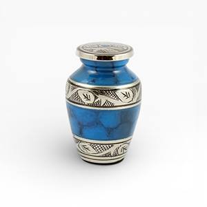 Urne funéraire aspect granit noir avec finition mouchetée et bordure argentée pour un usage commémoratif moderne - Product Image 3