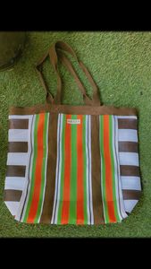 Bolsas de compras grandes ecológicas recicladas Nylon sostenible y polipropileno Hecho EN LA India Patrón de rayas a granel - Product Image 3